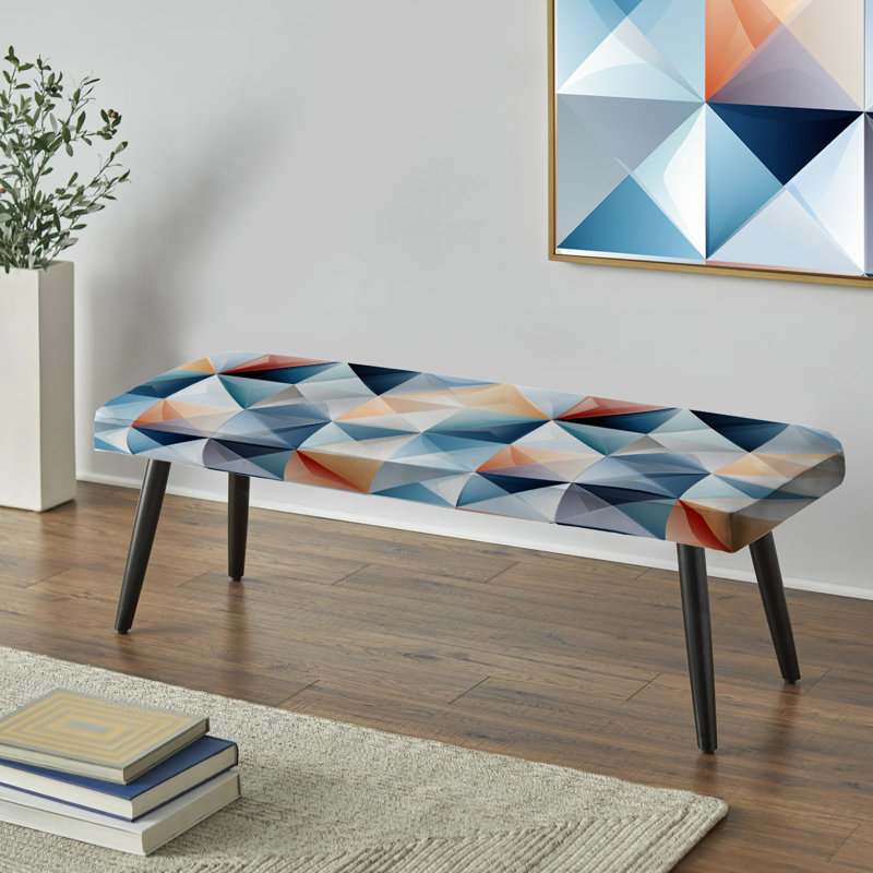 Banc noir rembourré à motif géométrique Ethereal