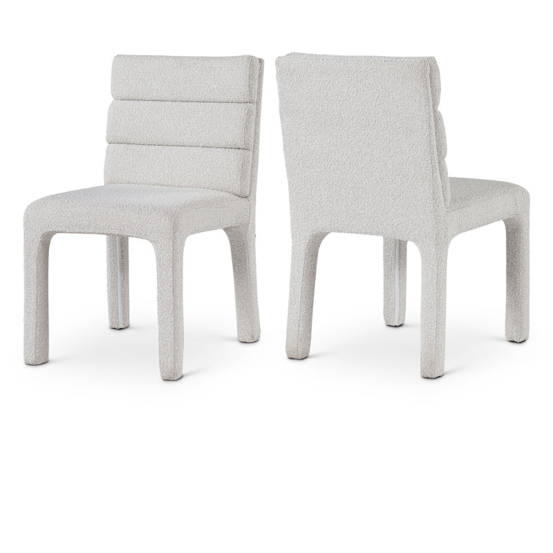 Kai Tufted Side Chair, Cream Boucle Fabric