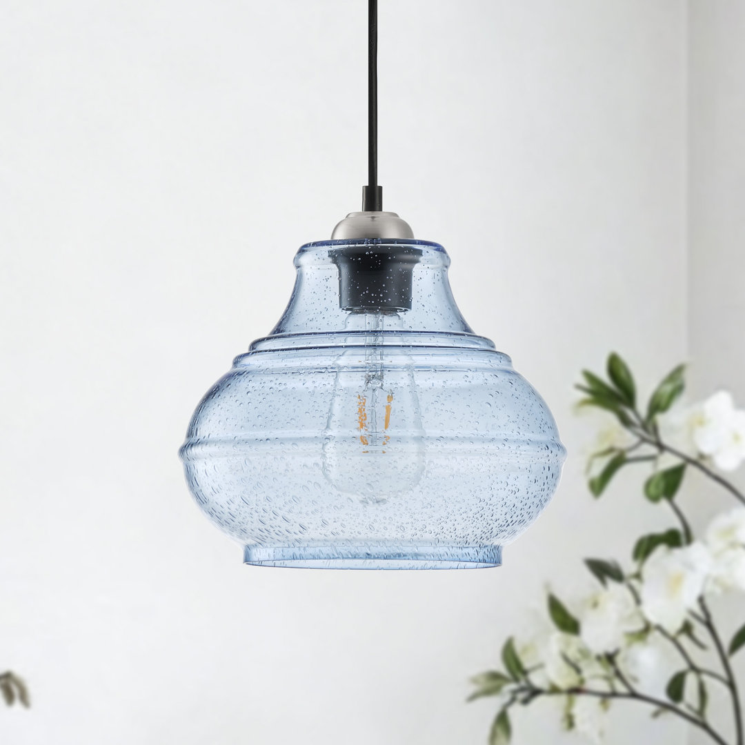 Berngar 1 - Light Brushed Nickel Pendant Breakwater Bay Shade 