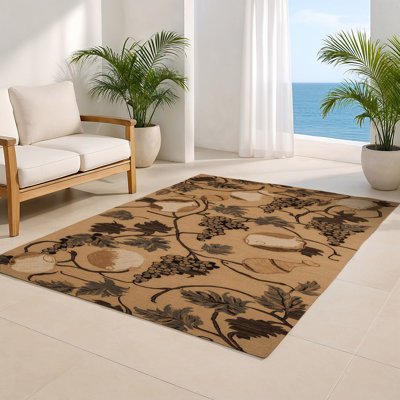 French Brown Indoor and Outdoor Area Rug