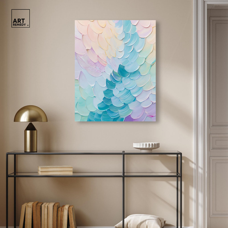 «Mermaid Scales» par Art Remedy, H 30 po x l 24 po, Toile tendue