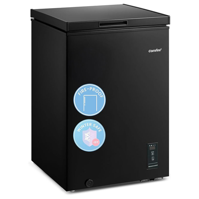 Living And Home 0.099m³ L Freestanding Mini Fridge with Freezer, Black