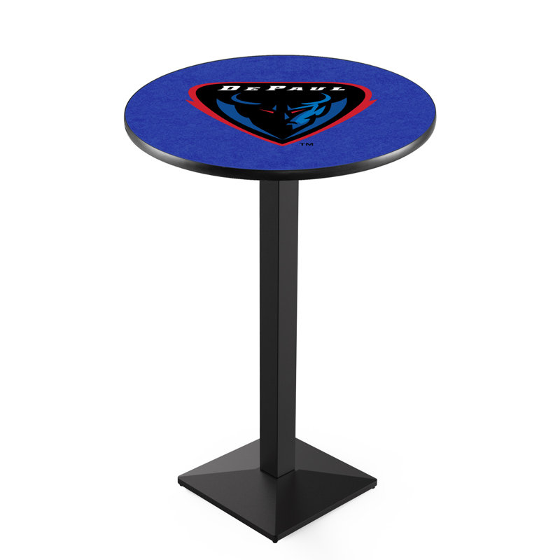 Round Metal Base Dining Table, Black Wrinkle, DePaul University