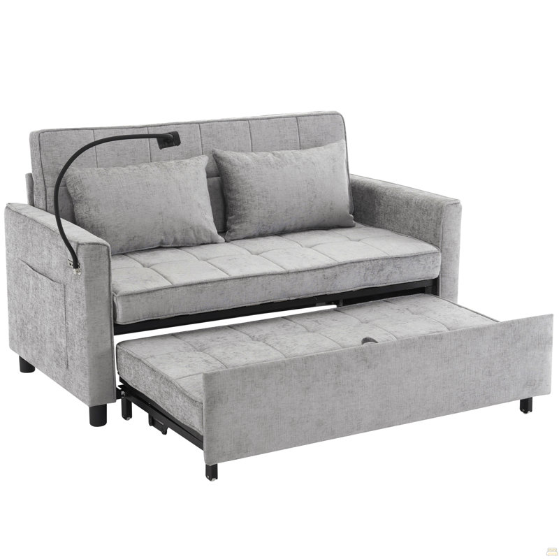 Canapé-lit 56,9 po, Gris