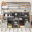 Lit mezzanine simple avec tablettes de rangement-111782782