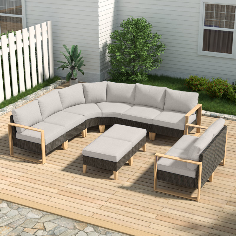 Ensemble de conversation modulaire avec coussins 10 pièces Tuule, Beige