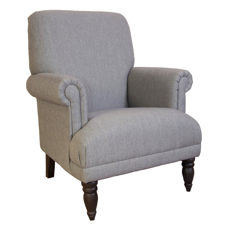 Clarita Upholstered Armchair, Jersey Silver