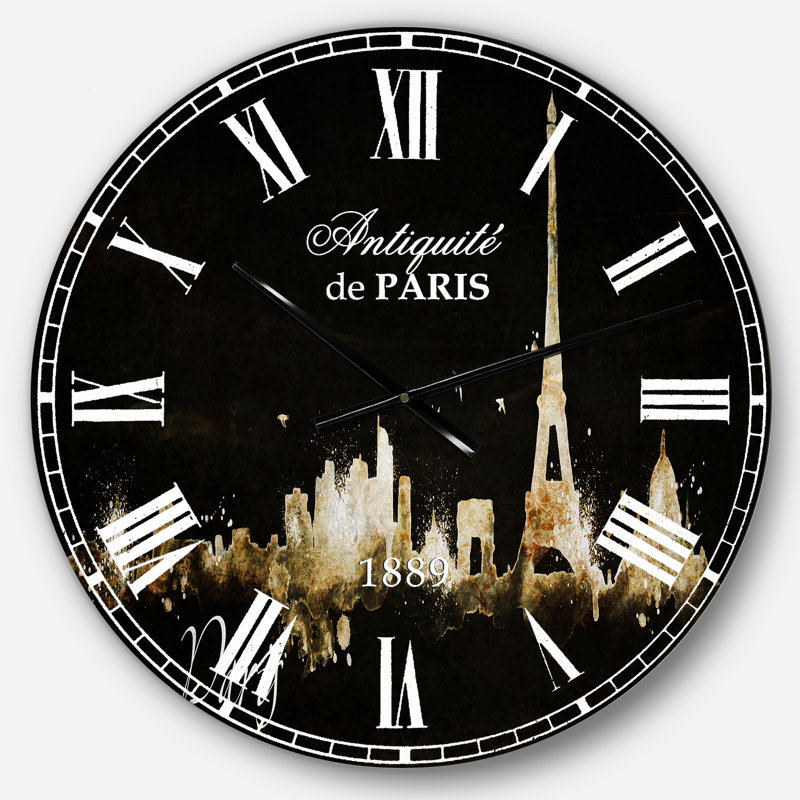 Horloge murale Paris, Noir, Moyen