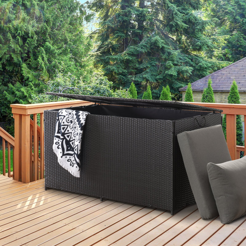 Coffre de terrasse en résine résistante à l'eau de 240 gallons Latitude Run® en noir