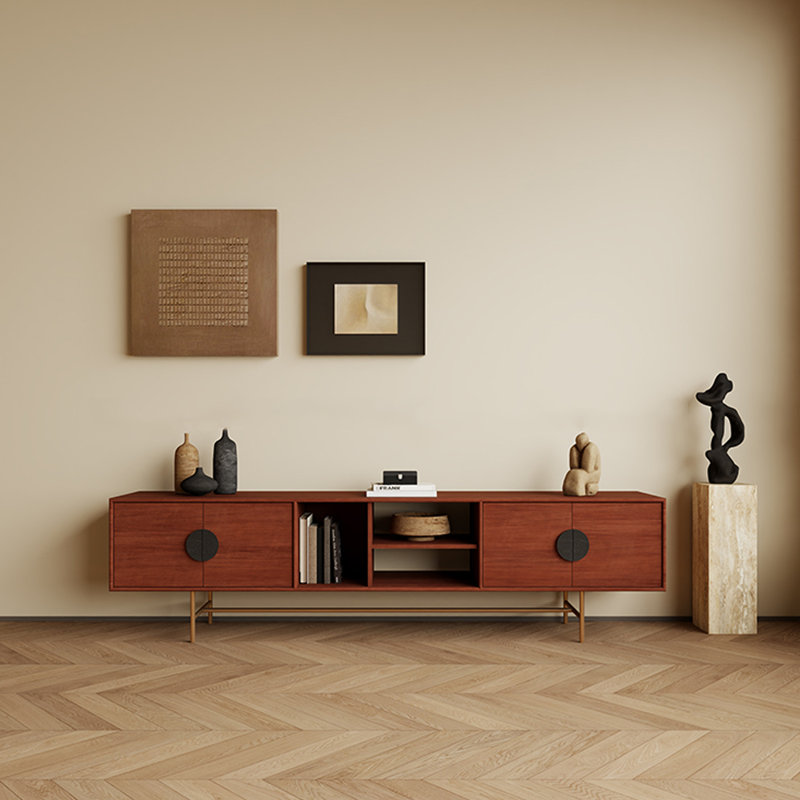 Meuble télé en bois Home Simplicity, H 19,68 po x L 70,86 po x l 15,75 po, Brun-roux