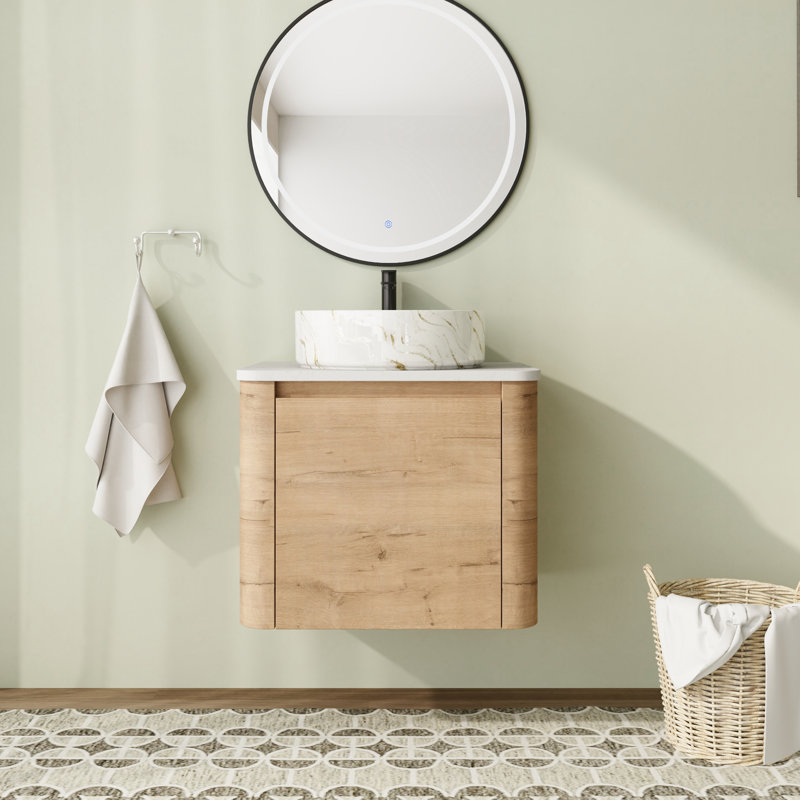 Meuble-lavabo mural 24 po avec comptoir en quartz