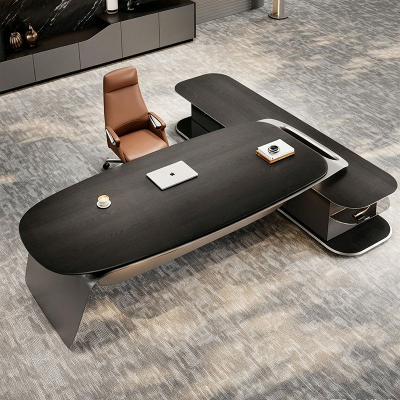 Bureau de direction minimaliste moderne en L 110,24 ", 29.53" H x 110.24"W x 94.49" D