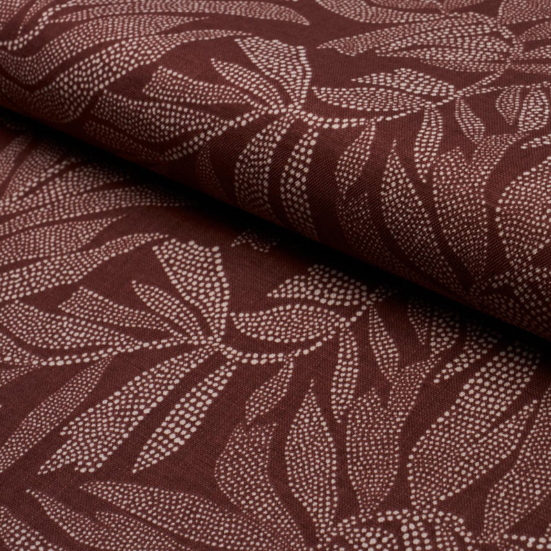 Schumacher X Johanna Ortiz Tayrona Palm Mosaic Fabric, Cayenne Latte