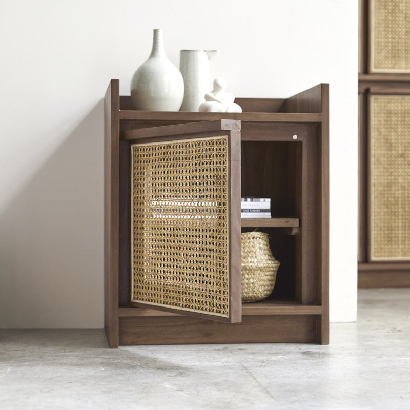 Roots 50cm W Solid Wood Bedside Table