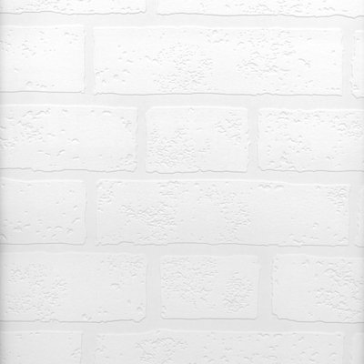 Rouleau de papier peint à peindre L 396 pi x l 20,5 po Bridgers Brick