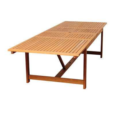 Audre Rectangular Eucalyptus Outdoor Dining Table With Umbrella Hole , 79'' in. W 42'' in. D