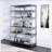 Rustic Grey Oak And Chrome 8-Shelf Bookshelf