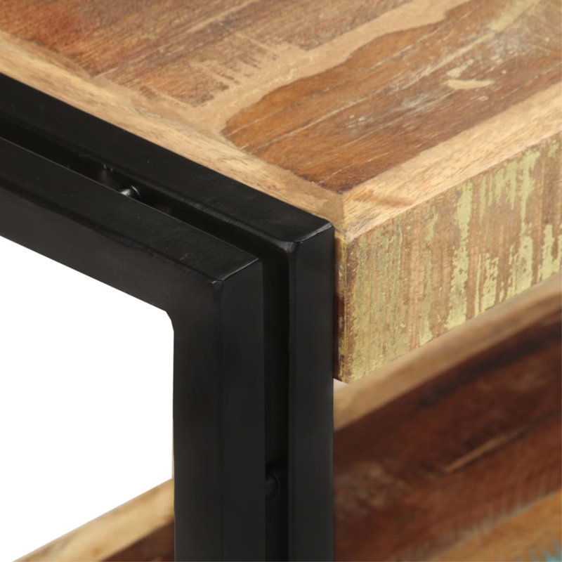 Meuble télé en bois massif Downham, Brun, 35.4", Bois massif récupéré