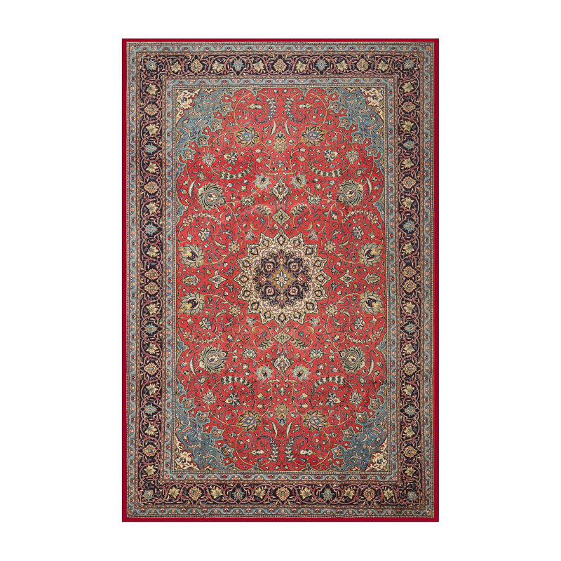 Tapis rouge/vert traditionnel Aerne, Rectangle 4 pi x 6 pi