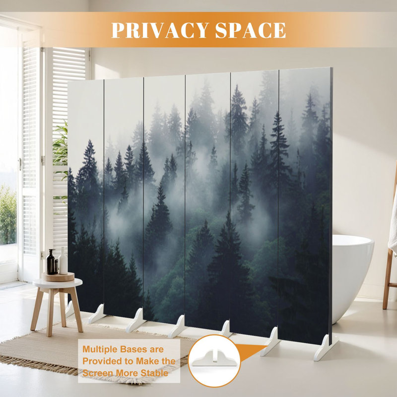 Cloison pliante 6 panneaux paravent Royal Misty, 6, H 71 po x l 96 po x P 1 po