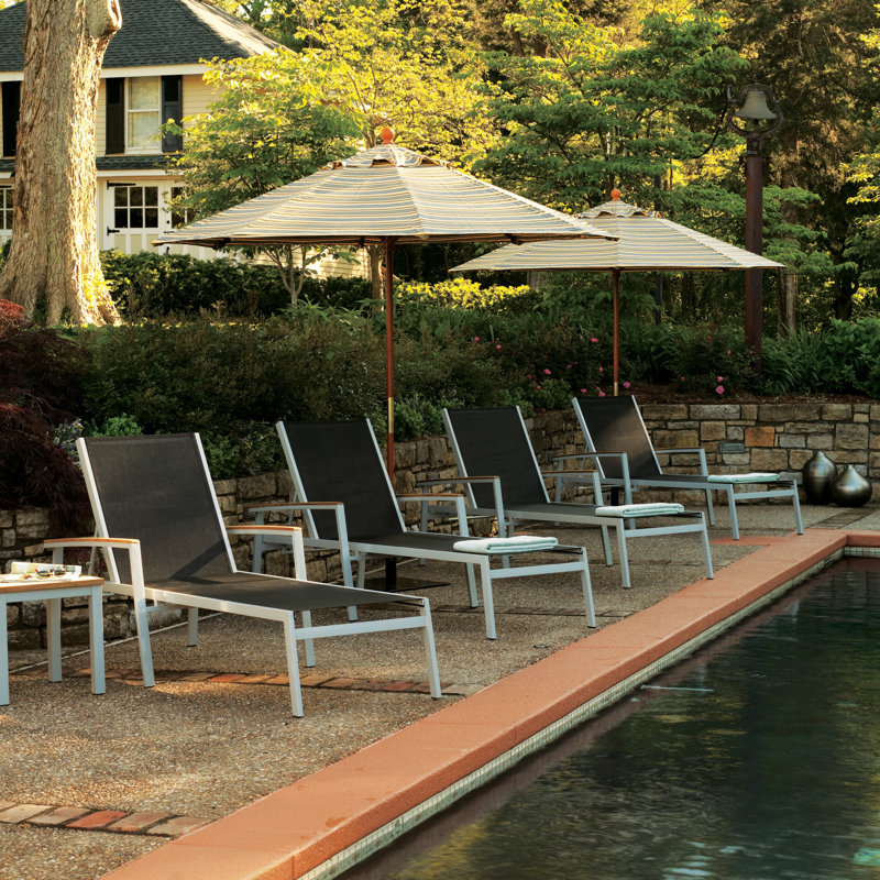 Outdoor Chaise Lounge, Black