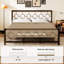 Lit plateforme en métal avec tête de lit et pied de lit Avren Vintage-1063910079-1063910076
