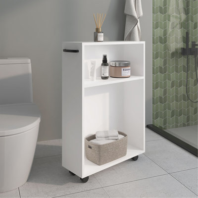 Storage Cart 32.2" H, 2 Shelves, 4 Wheels - Bathroom