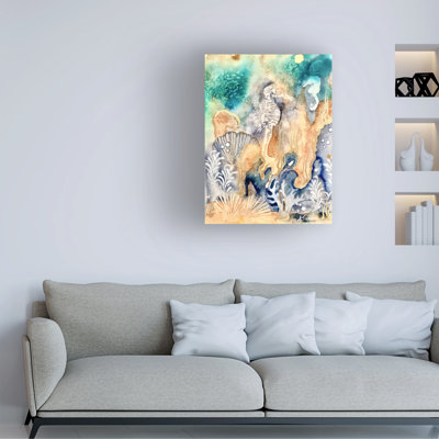 Wrapped Canvas Wall Art - Amy Tieman 'Reef Reflections' Wall Art for Living Room, Bedroom, or Office Décor  - 14x19
