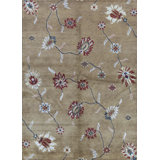 Himalayan Art Floral Area Rug in Beige/White/Red