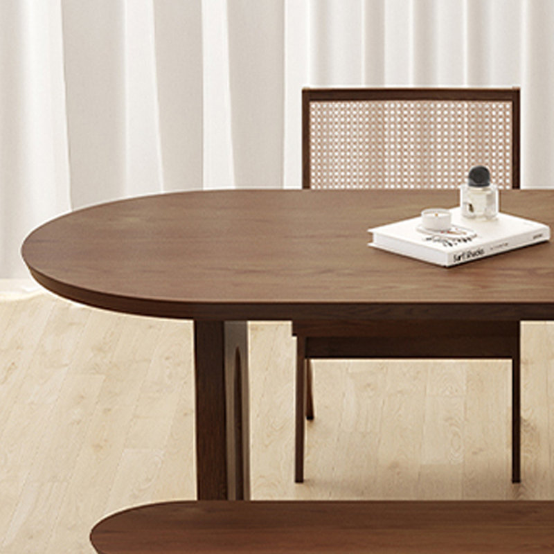 Household semi-circular dining table, 29.53"H x 86.61"L x 35.43"W
