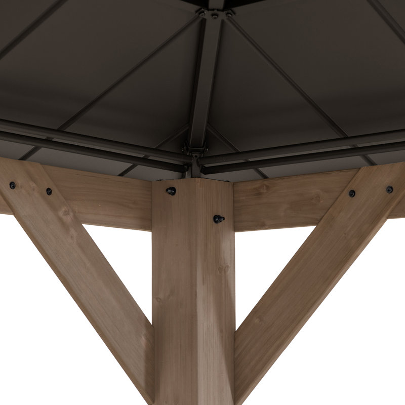 SUNJOY 13 x 15 ft. Wood Gazebo - Thumbnail 3