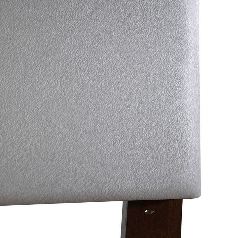 Upholstered Headboard, Light Gray Faux Leather, Queen