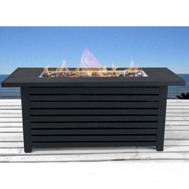 Table de foyer d'extérieur en acier au propane / gaz naturel avec couvercle