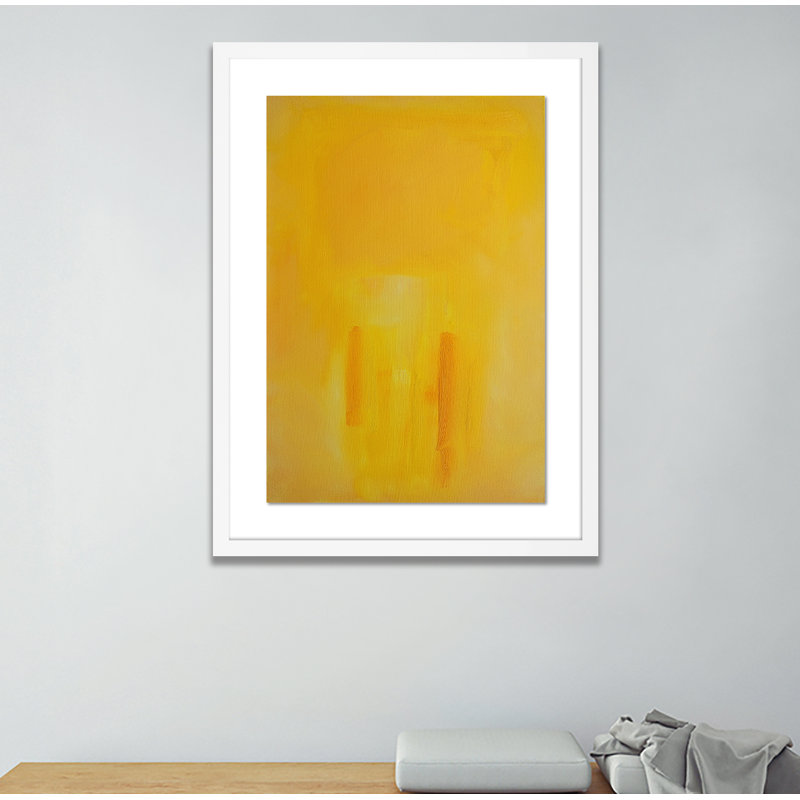 "Chiffres dans un souk jaune" par Charles Stuart - reproduction d'art encadrée, H 24 po x l 18 po x P 1,5 po, Blanc