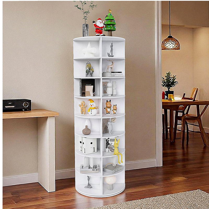 Étagère à chaussures rotative, étagère de rangement rotative à 8 niveaux, organisateur de chaussures pivotant sur 360 °, pouvant contenir 32 paires de chaussures (8 niveaux, blanc)