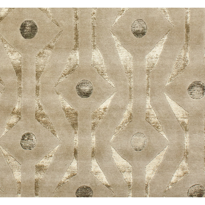 Geometric Area Rug in Black/Brown/Beige, Rectangle 6' x 9'