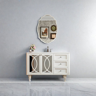 French cream-style rock plate bathroom cabinet