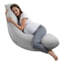 Coussin de grossesse en forme de L pour dormir sur le côté, coussin de soutien de maternité pour tout le corps avec housse lavable amovible - coton jersey doux