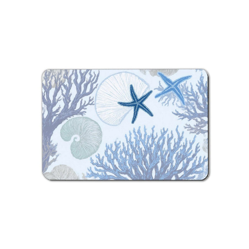 Tapis de bain Nautical Coral Shell, 16 x 24 po
