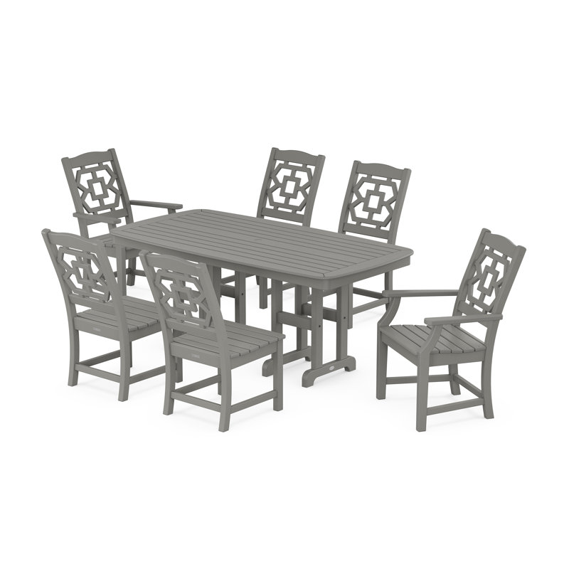 Ensemble de salle à manger 7 pièces Martha Stewart par POLYWOOD Chinoiserie, Gris