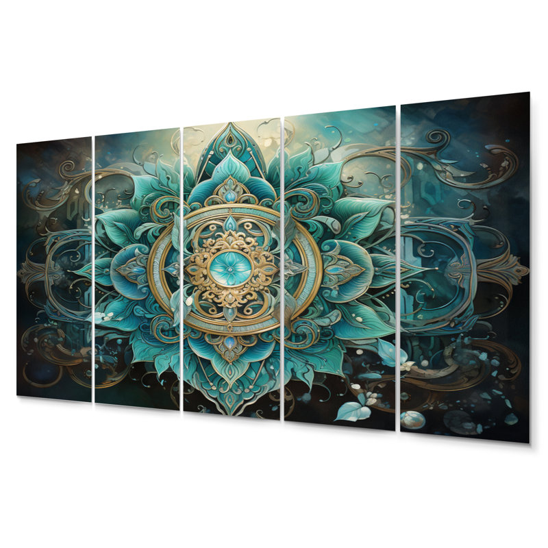 «Hinduisim Sacred Om Symbole» - Ensemble de décoration murale spirituelle en métal