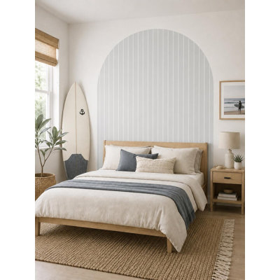 30-Inch Wide Silver Striped Arch Wall Decal