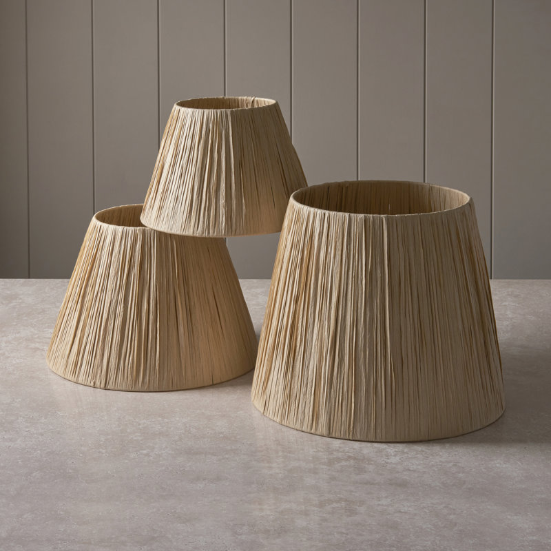 Raffia 1lt Unwired Easyfit lampshade, 26cm H x 23cm W x 32cm D