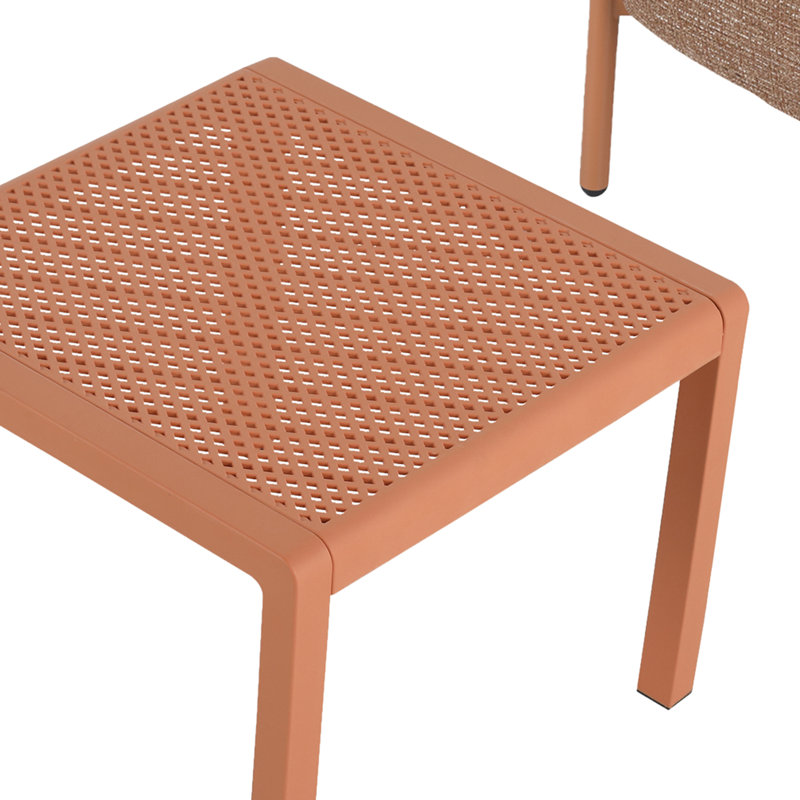 Ensemble de chaises de salle à manger de patio 3 pièces, ensembles de salle à manger en polypropylène résistants aux rayons UV et aux intempéries, ensemble de chaises et de table toutes saisons (brun abricot)