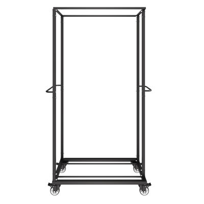 Heavy Duty Folding Chair Cart with Locking Wheels - Industrial Steel Dolly Rack for Banquet & Event Storage, Holds up to 60 Chairs (500 Lbs Capacity)