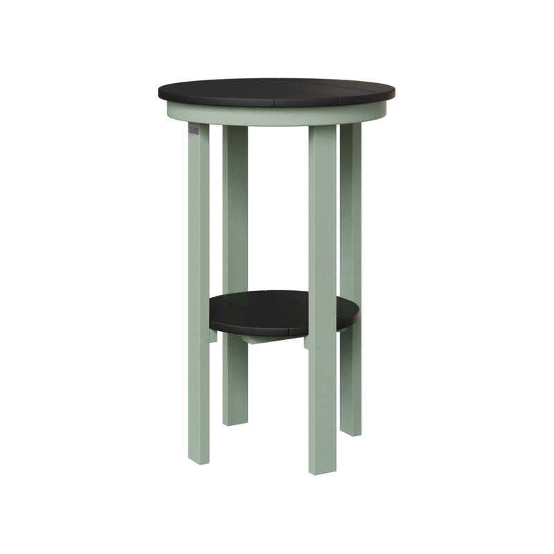 Berlin Gardens Round End Bar Table, Black, 32" H x 21.5" W x 21.5" D, Seafoam