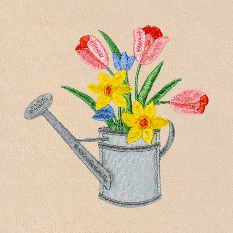  Spring Watering Can Turkish Cotton Hand Towel, Sand