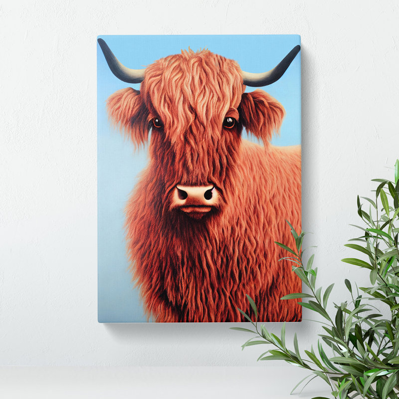 XC1022-1746X Curious Highland Cow - Wrapped Canvas Print, 50cm H x 35cm W x 3cm D
