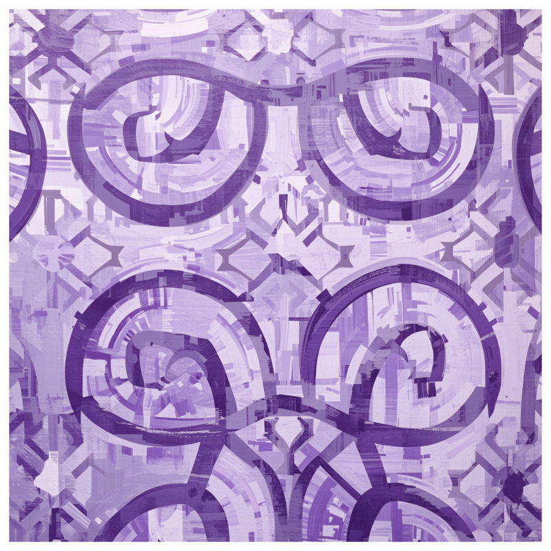 Purple Swirl Geometric Double Sided Throw Pillows, 16 x 16 inches