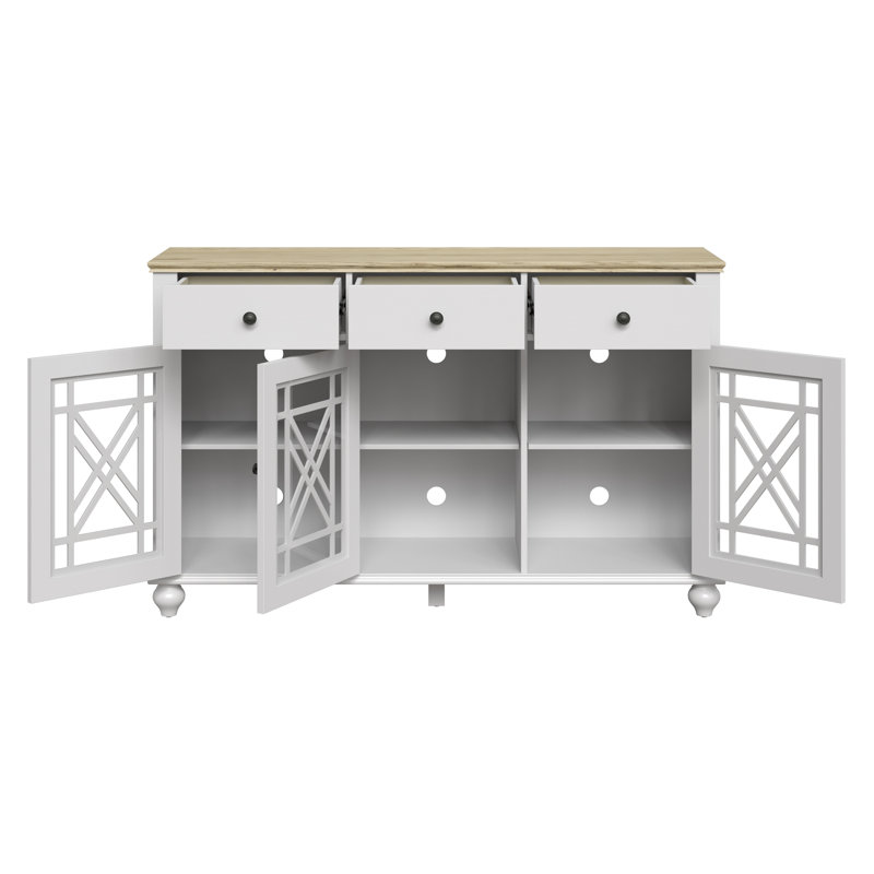 Storage Sideboard, White/Brown